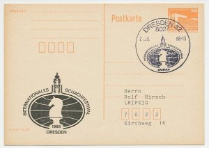 Postal stationery / Postmark Germany / DDR 1988 Chess festival