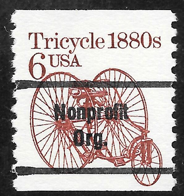 Sc 2126a  6¢ Tricycle Bureau Precancel MNH Coil Single