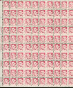 Pane of 100 USA Stamps 2173a Luis Munoz Marin Puerto Rico Gov Brookman Price $45