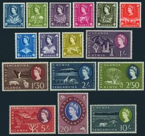 Kenya,Uganda,Tanganyika 120-135,MNH.Michel 108-123. Sisal,Cotton,Coffee,Animals.