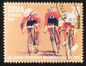 CUBA Sc# 4726 PAN AMERICAN GAMES RIO sports 75c CYCLING  2007  used / cto