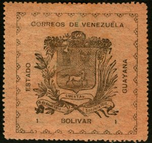 DS-1047 VENEZEULA GUYANA 1903 REVOLUIONARY STEAMSHIP BANRIGH SCOTT #1 1b MH $30