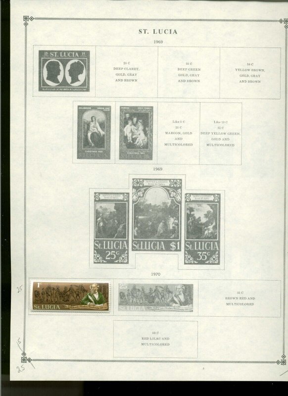 Collection, Saint Lucia Scott Album Pages, 1883/1986, Cat $86, Mint & Used