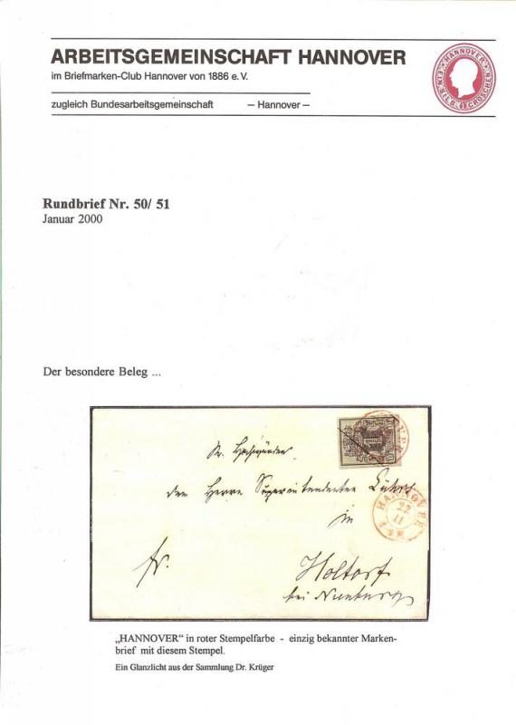 Arbeitsgemeinschaft Hannover im Briefmarken-Club Hannover...