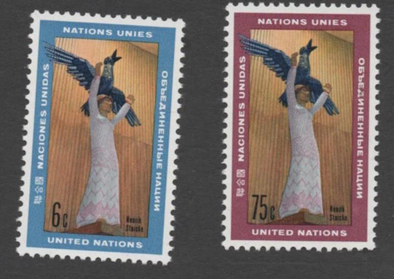 SCOTT  183-184   singles  MNH  UN NEW YORK  1968