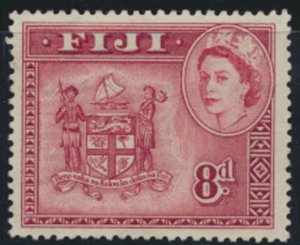 Fiji  SG 288a MH  SC# 155  Carmine Lake  1954 see scans  and details