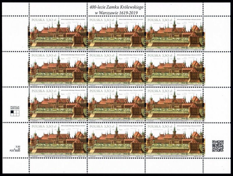 Poland 2019 MNH Stamps Mini Sheet Royal Castle in Warsaw Architecture