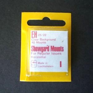 Showgard Stamp Mount Size EH 25/22 mm - CLEAR - Pack of 40  (25x22  25mm) PRECUT