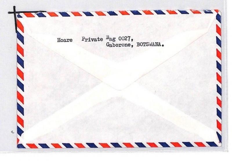 CE212 Botswana *DIAMONDS* 20c Stamp 1974 Minerals Commercial Air Mail Cover