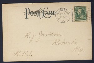 POSTAL HISTORY USA - HENDERSON KY USA 1910 CDS