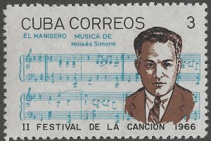 Cuba, stamp, Scott#1158, mint, never, hinged, 3, cents, Composers,