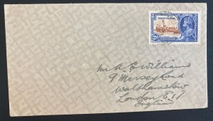 1935 Virgin Island Airmail Cover To London England King George V Silver Jubilee