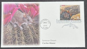 CACTUS MOUSE #3293i APR 6 1999 TUSCON AZ FIRST DAY COVER (FDC) BX3-1