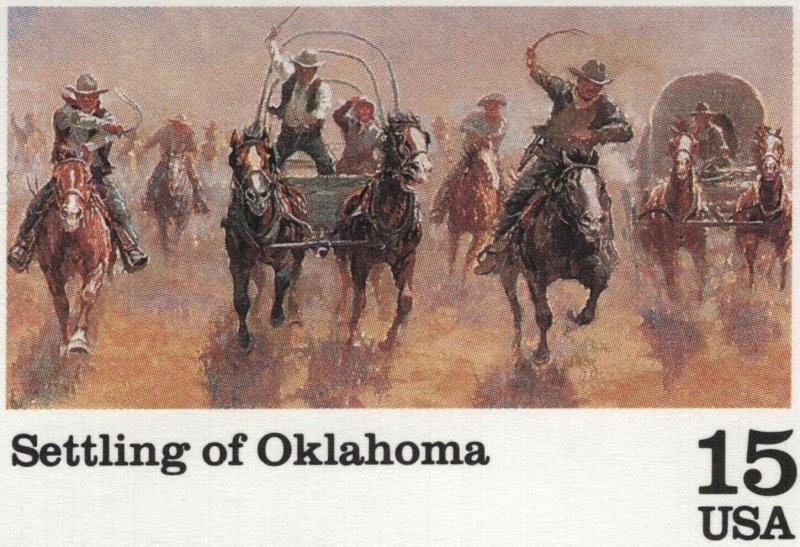 #UX130 15c Settling of Oklahoma, Mint **ANY 5=FREE SHIPPING**