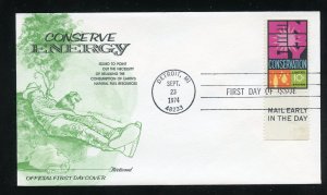 US 1547 Energy Conservation UA Fleetwood cachet FDC Mail Early