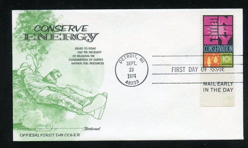 US 1547 Energy Conservation UA Fleetwood cachet FDC Mail Early