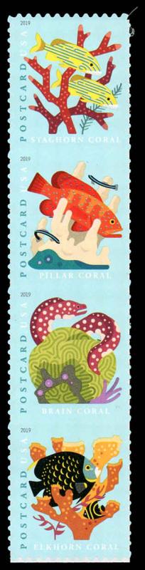 USA 5366a,5363-5366 Mint (NH) Coral Reef Strip of 4 (post card 35c rate)