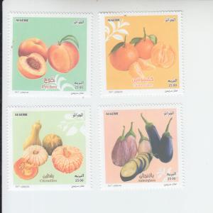 2017 Algeria Fruits & Vegetables (4) (Scott 1728-31) MNH