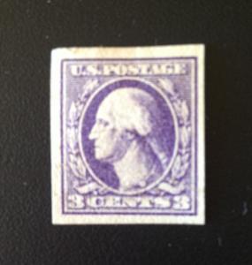 Scott #535 3c Washington Type IV IMPERF, MINT, VF, HR, OG