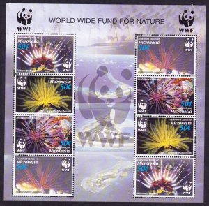 Micronesia WWF Feather Stars Sheetlet of 2 sets 2005 MNH SC#659 a-d