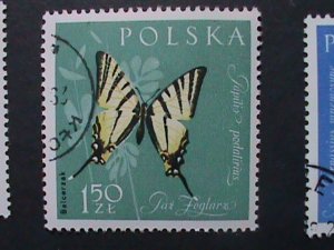 POLAND-BUTTERFLIES AND INSETS CTO STAMP-VERY FINE WE SHIP TO WORLD WIDE.