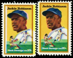 2016, 20¢ Scarce Yellow Color Shift Error Jackie Robinson Mint NH - Stuart Katz