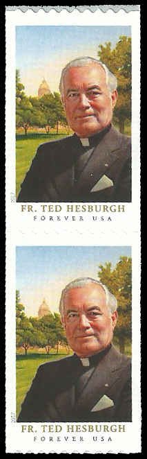PCBstamps   US #5242 Coil Pair 98c(2x{49c})Father Theodor Hesburgh, MNH, (25)