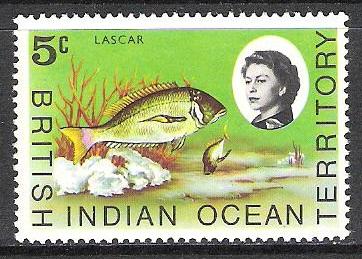 British Indian OceanTerritory #16 QE II & Fish MNH