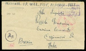 EDW1949SELL : EGYPT Scarce P.O.W. cover to Italy with all correct markings.