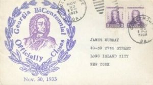 GEORGIA CENTENNIAL CLOSING 1933