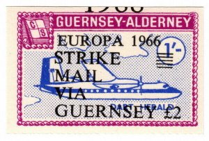 (I.B) Guernsey Cinderella : Strike Mail Overprint £2 (Guernsey) 