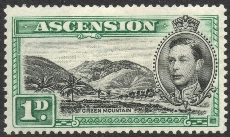 ASCENSION-1938-53 1d Black & Green Sg 39 AVERAGE MOUNTED MINT V38059