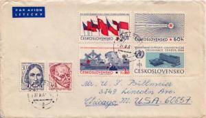 Czechoslovakia, Airmail, United Nations Related, Flags