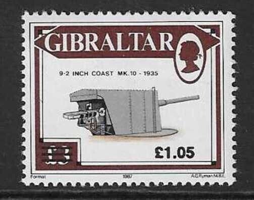 GIBRALTAR SG659 1991 SURCHARGE (GUN) MNH