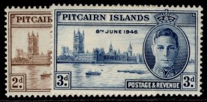 PITCAIRN ISLANDS GVI SG9-10, 1946 victory set, M MINT.