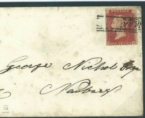 GB SCOTLAND Cover Kinross *MILNATHORT* Local Type V MAXIMUM RARITY 1858 C04b 