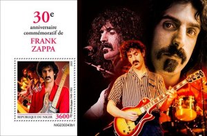 NIGER - 2023 - Frank Zappa - Perf Souv Sheet - Mint Never Hinged