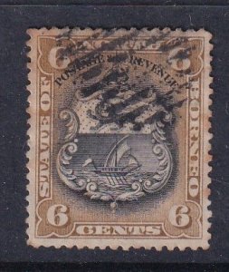 North Borneo 1894 Sc 63 Coat of Arms 6c cto