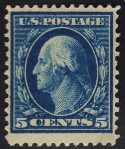 US #378 5c Blue Washington  MINT NH SCV $65.00