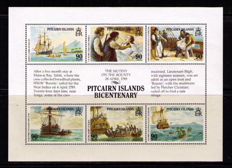 PITCAIRN ISLAND Sc# 320-322 MNH FVF Set 3 x SS Bicentennial