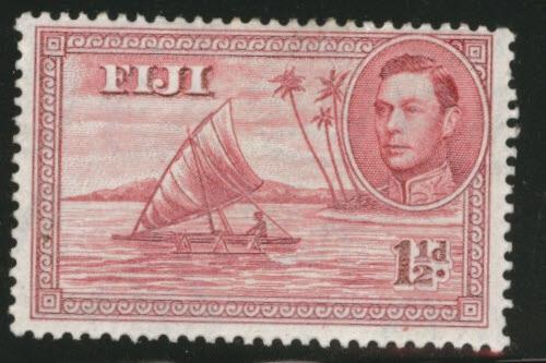 FIJI Scott 132 redrawn canoe stamp 1940 MH*  CV $1