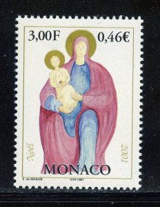 Monaco 2224 MNH,  Christmas Issue from 2001.