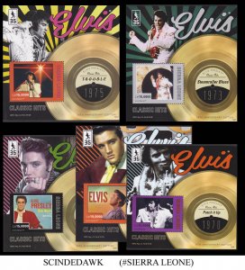 SIERRA LEONE - 2013 35th ANNIV. EDITION CLASSIC HITS ELVIS PRESLEY 5-M/S MNH