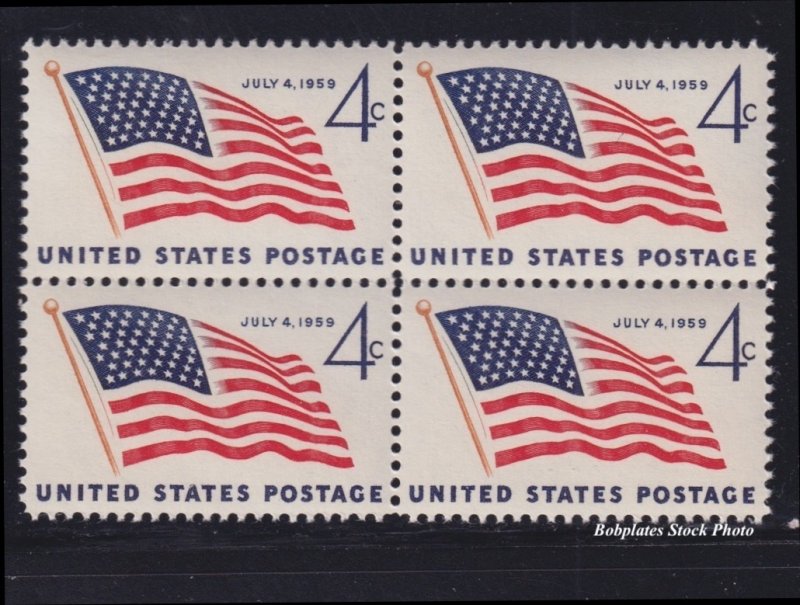 BOBPLATES #1132 49 Star Flag Block of 4 F-VF MNH SCV=$1