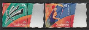 2000 Australia - Sc 1919-20 - MNH VF - 2 single - Paralympics