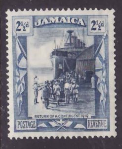 Jamaica-Sc#92- id13-unused og LH 2&1/2p Contingent returning-1921-3-