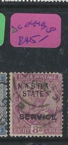 INDIA  NABHA  (PP2807B)  KGV SERVICE 8A  SG O44B   VFU