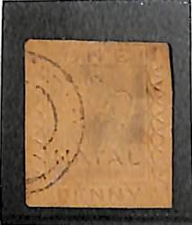 Natal 1859, 1d, pale brown, used, Used