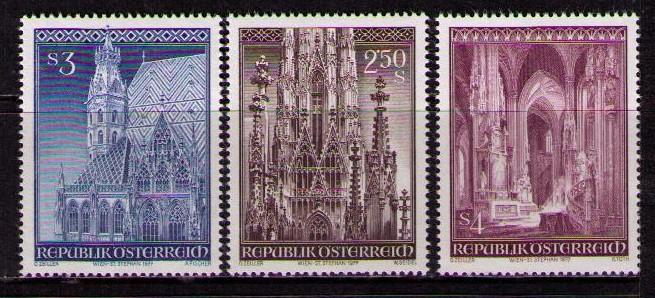 AUSTRIA Sc# 1055 - 1057 MNH FVF Set3 Cathedral Tower Choir