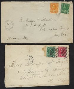 CANADA 1923 US TWO COVERS TRANSPORTED ON PHERSONS FERRY SERVICE